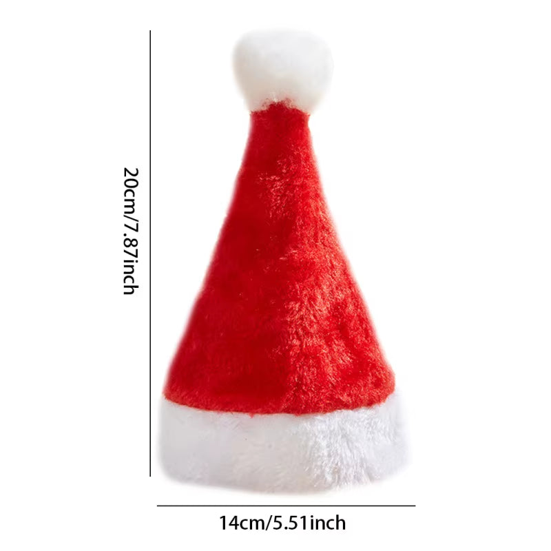 Christmas Pet Santa Hat Red Plush Soft Holiday Cap for Dogs and Cats Festive Party Costume Accessory Cute Photoshoot Decoration