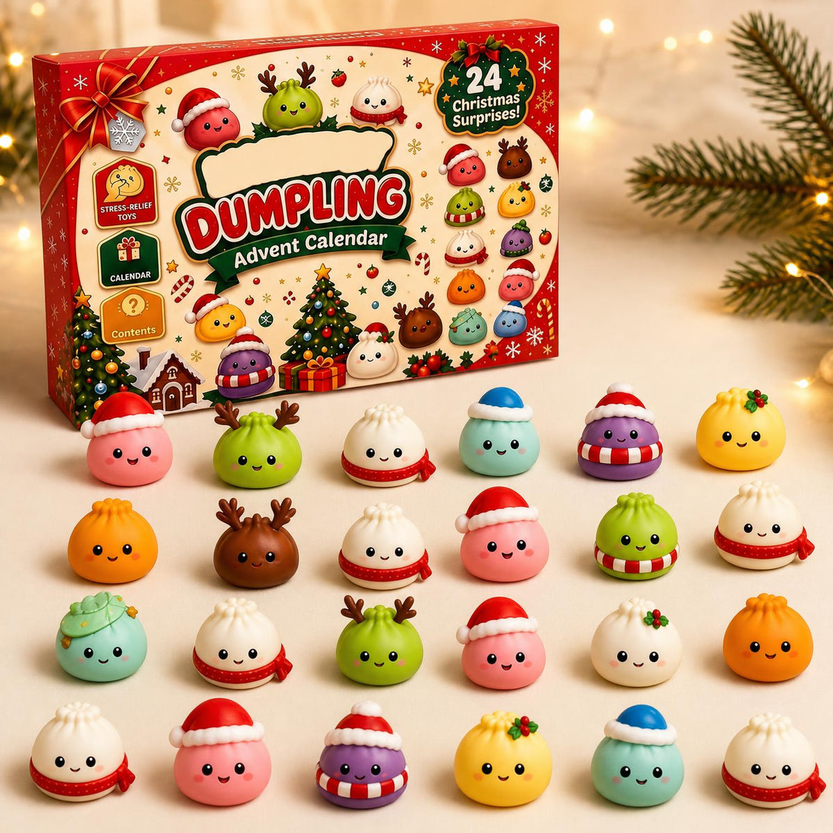 All 24 squishy dumpling characters from the advent calendar