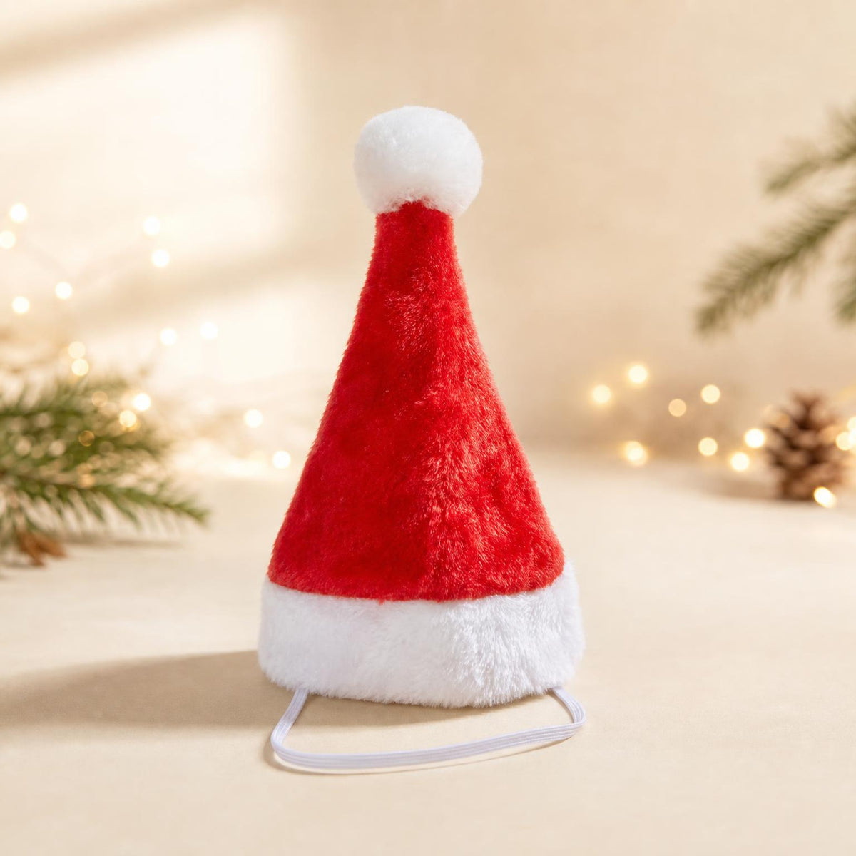 Plush Santa hat for pets
