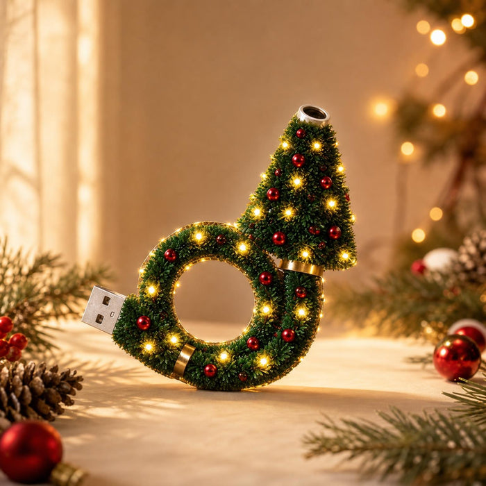 Christmas wreath USB projector light